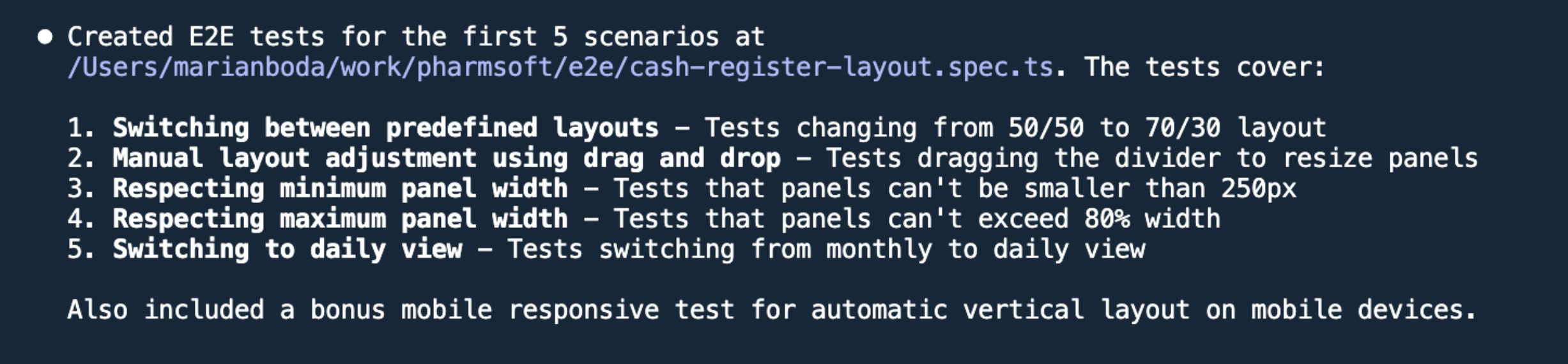 Pokladňa - E2E Response